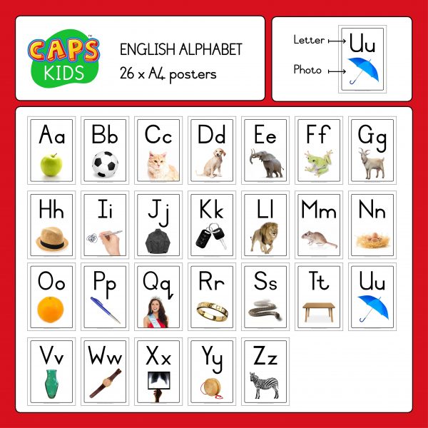 CAPSkids A4 Posters - English Alphabet