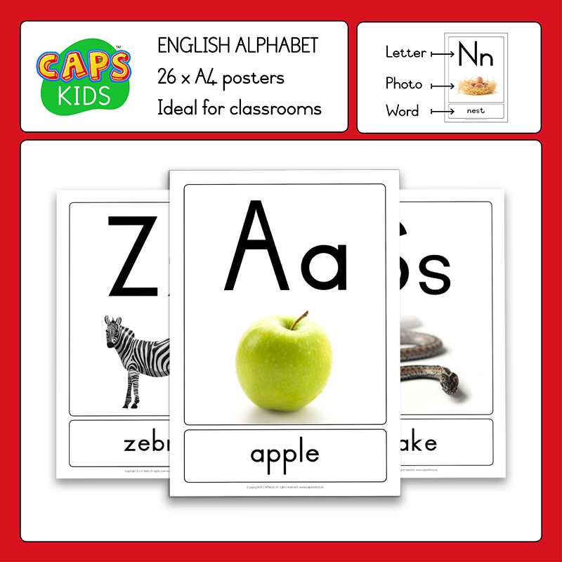 CAPSkids A4 English ABC Alphabet Posters